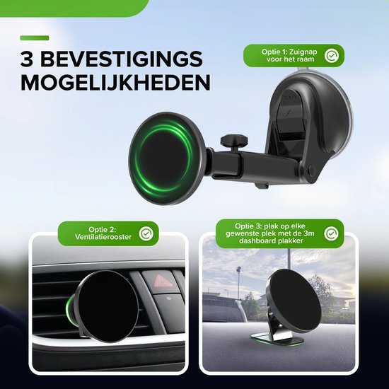 iSetchi Telefoonhouder - Auto - Sterke Zuignap - 3-in-1 - Dashboard