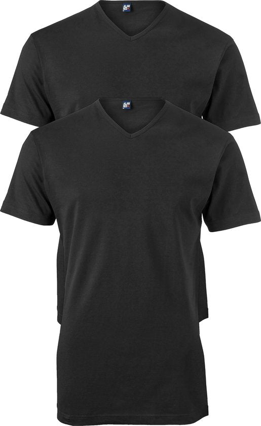 Alan Red T-shirt Vermont - extra lang - V-hals - zwart - maat S