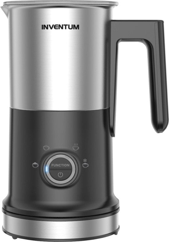 Inventum MK352S - Elektrische melkopschuimer - 115/240 ml - Warm/koud opschuimen - Verwarmen - PFAS vrij - Antikleeflaag - Zwart/RVS
