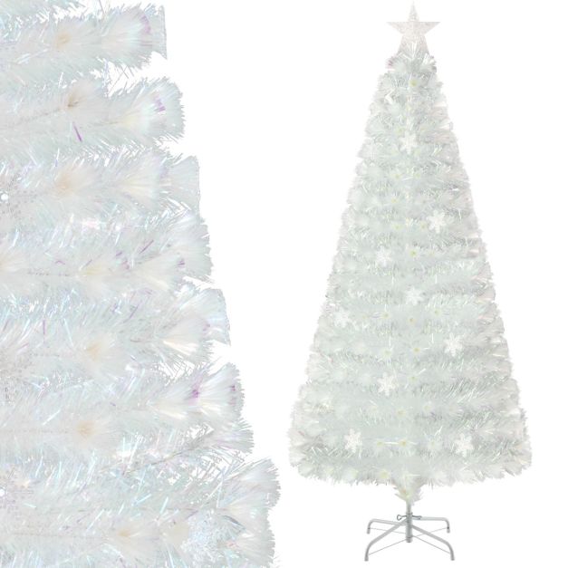 Coast Kunstkerstboom 180cm Besneeuwde Boom met LED Glasvezelverlichting 8 Modi CM25341DE