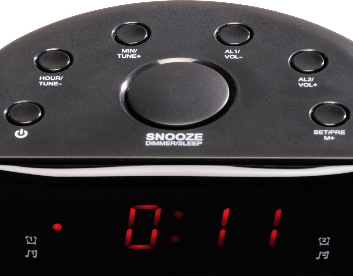 Denver Wekkerradio - Snooze / Slaap Functie - Digitale Wekker - FM Radio - Dual alarmklok - CR430 - Zwart