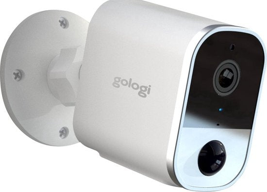 Gologi draadloze beveiligingscamera – oplaadbaar – Full HD nachtzicht & bewegingsdetectie – 12 x 5 x 8 cm – wit