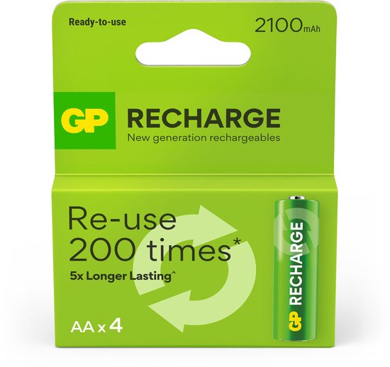 GP Batteries GP Recharge 210AAHCLV 4-P 2100mAh Oplaadbare batterij AA Nikkel-Metaalhydride (NiMH)