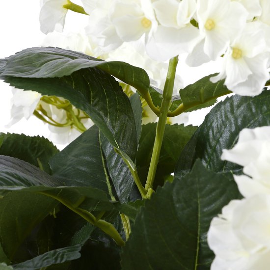 Mica Decorations Kunstplant Hortensia - wit - 45 cm - in pot - Kunstplanten/nepplanten