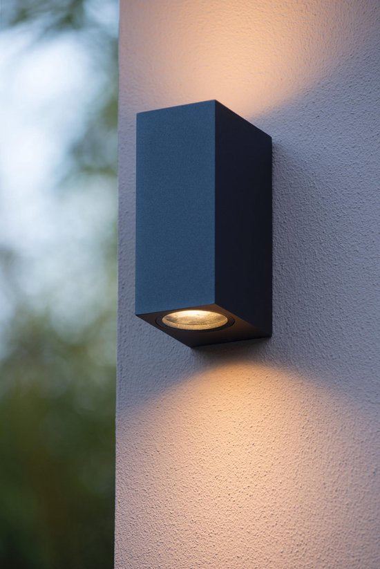 Lucide ZARO - Wandspot / Wandlamp Binnen/Buiten - 2xGU10 - IP65 - Zwart