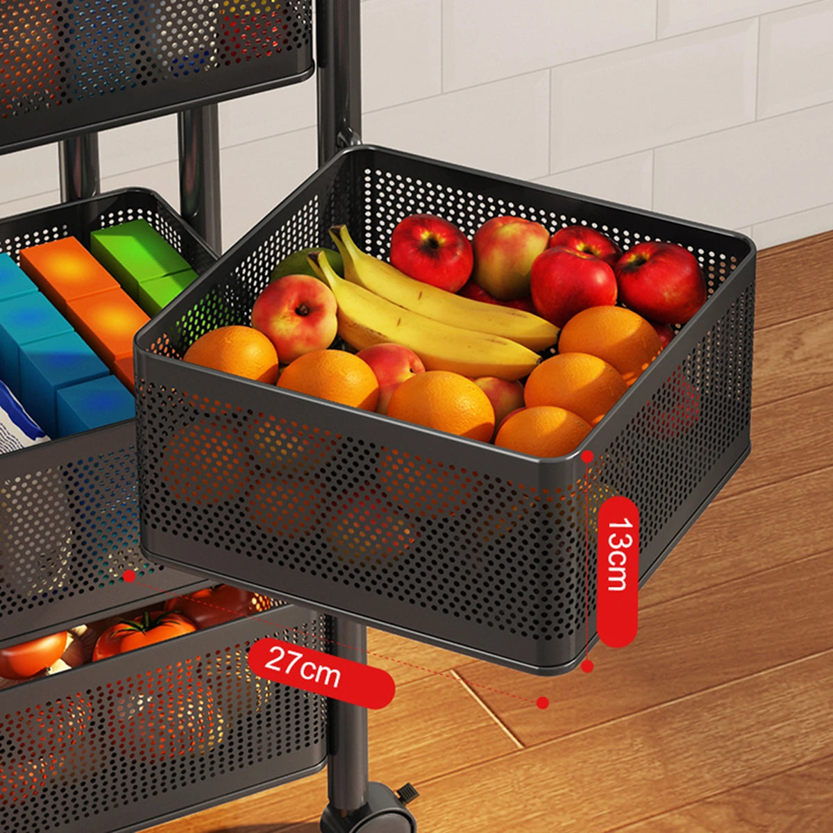 Maxcook Keukenrek Staande Trolley Draaibaar Opbergrek - 5 Lagen Kastplanken