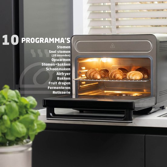 Vrijstaande Combi Oven – XXL Airfryer Stoomoven – 24 Liter – Zelfreinigend – Digitaal Display met Touch – 9 Programma's – Met Accessoires - BREND BR-2234