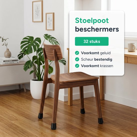 Luft Stoelpoot beschermers - 32 stuks - 18-23 mm - Sokken - Stoelpootdoppen - Viltjes - Stoeldoppen - Stoelviltjes - Stoel - Rond - Stoelpoten beschermers - Dopjes - Sokjes - Vilt