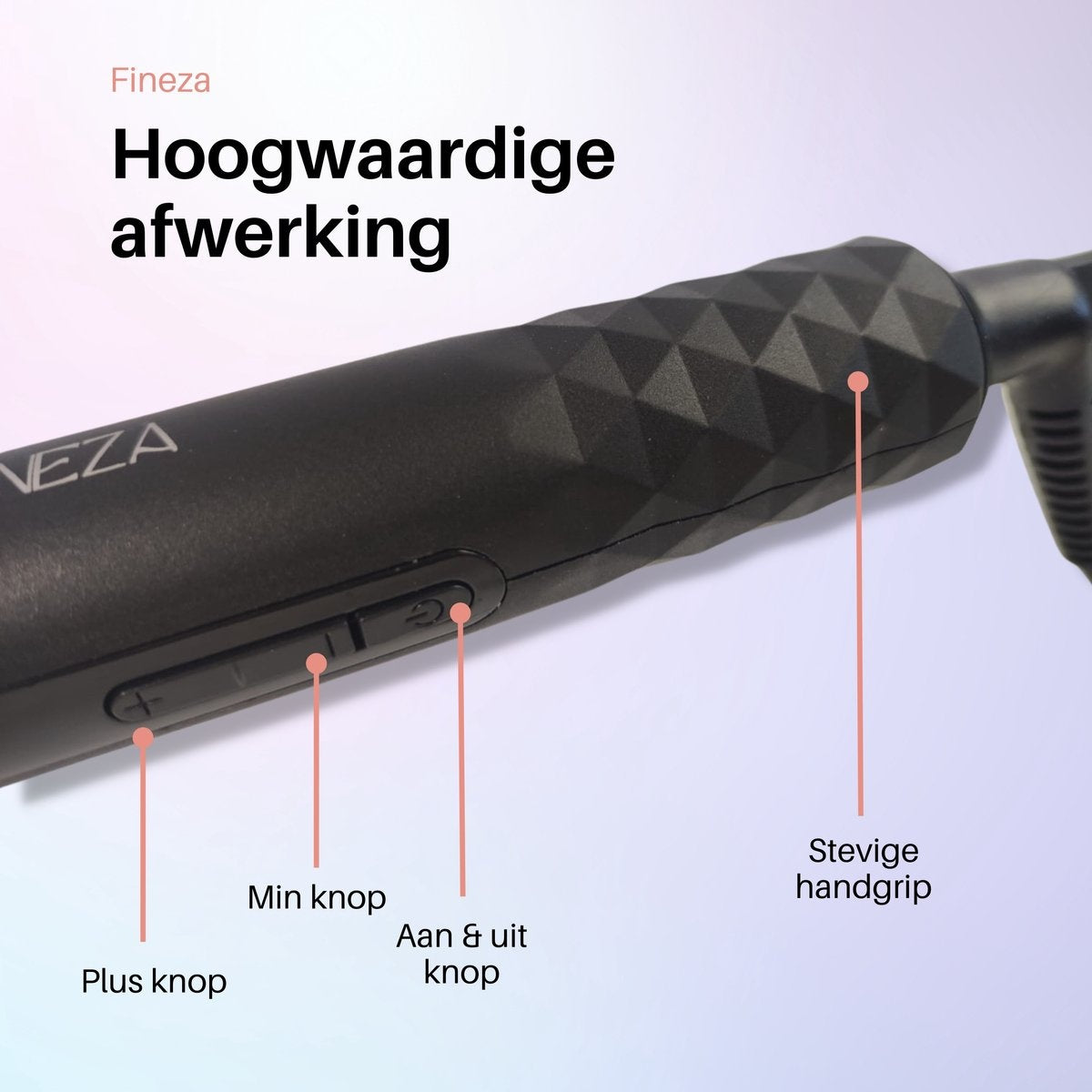 Fineza Wafeltang Haar - Krultang - Rosé Goud - Sint & Kerst Cadeau