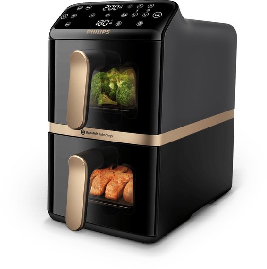 Philips 4000 series Dual-Stacked Dubbele Airfryer - NA462/70 - 10L - 6 programma's