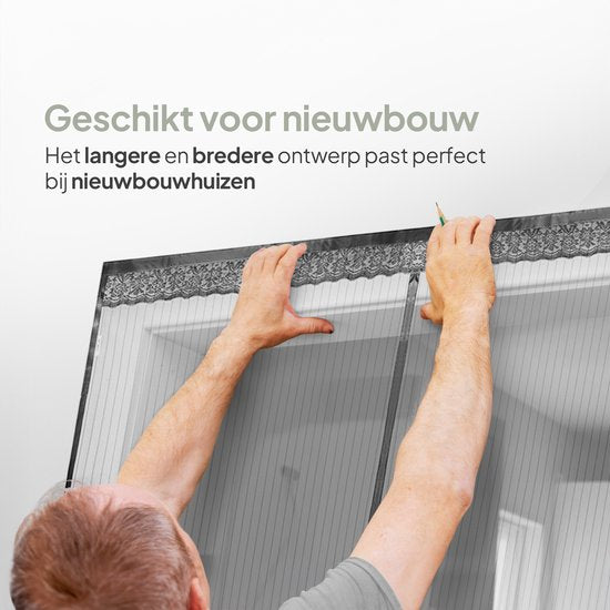 O'DADDY® Deurgordijn Deluxe FIBER - Magnetisch Vliegengordijn - Voor Nieuwbouw en Standaard Deuren - Eenvoudige Installatie - Deurhor Zwart - 140x230 cm