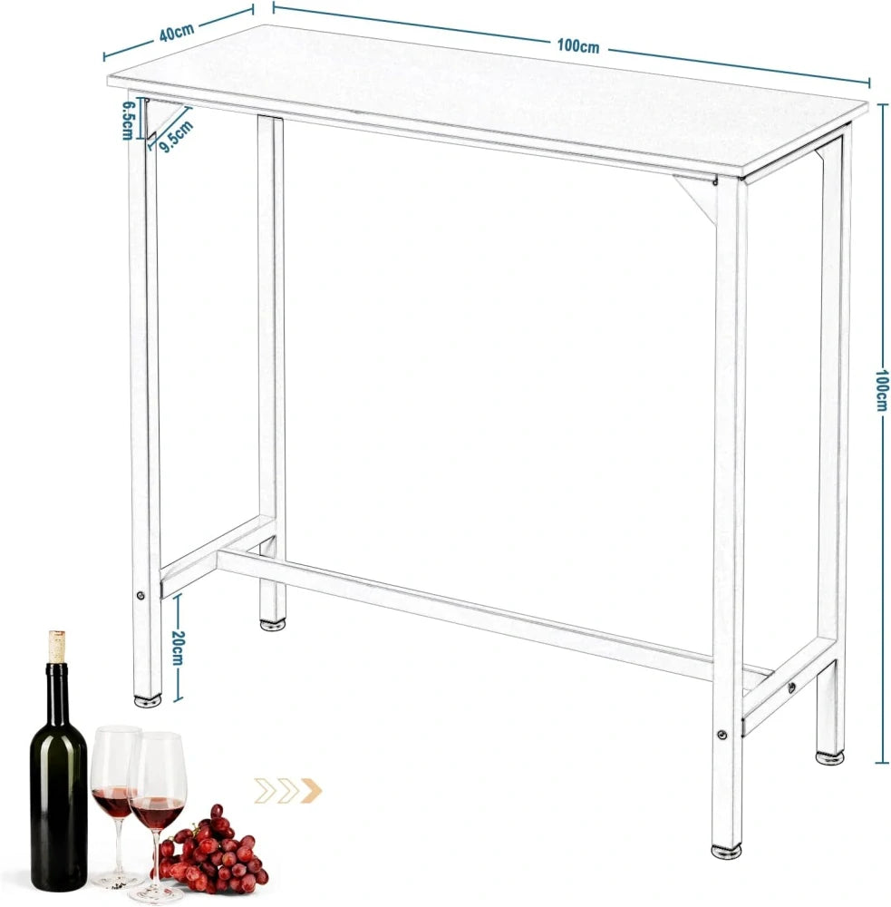Eugad Bartafel Hoog Consoletafel - Zwart - 100 x 40 x 100 cm