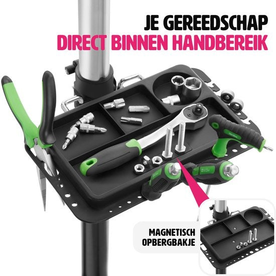 tectake® - Fiets reparatiestandaard Tristan - Snelsluitingen - Klemkop - 360° Draaibaar - In hoogte verstelbaar - Max. 50kg. - Montagestandaard - Geschikt voor e-bikes electrische fiets - 404920