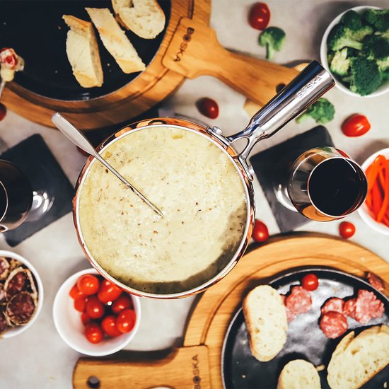 Boska Fondueset Koper - Kaas fondue - voor 1300 gram Kaas - 1,7 L
