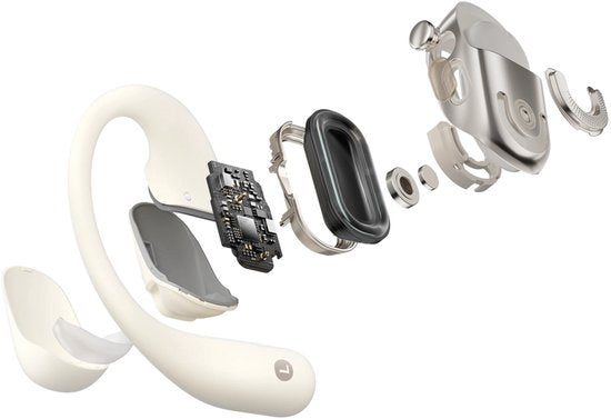 Shokz OpenFit 2 Open-ear Sporthoofdtelefoon – Draadloze Oordopjes – Beige