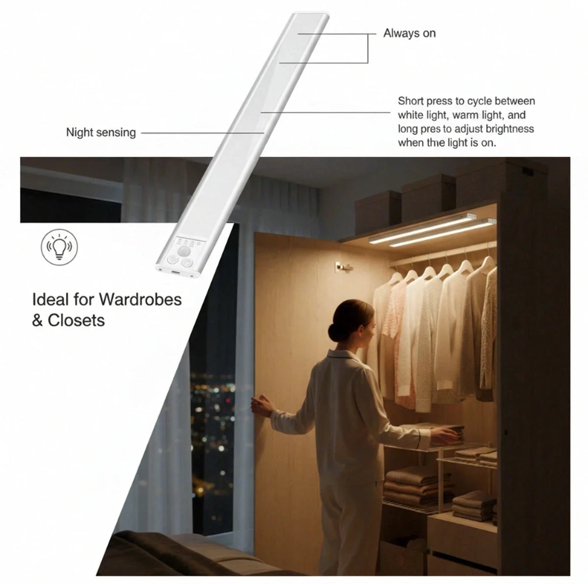 Arlgsite Kastverlichting LED Set van 2 - 30 cm - PIR-sensor, USB Oplaadbaar