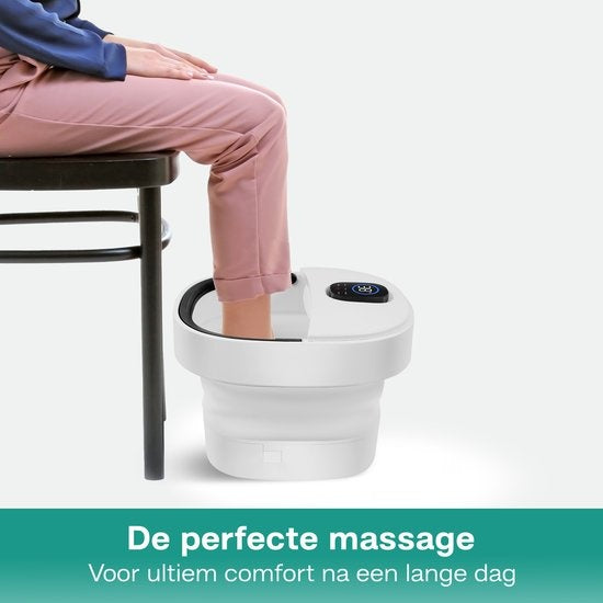 Niceey Voetenbad ZD3000 – Infrarood Massage, Bubbelfunctie, Opvouwbaar, 14L, Afstandsbediening, Tot 48°C – Wit