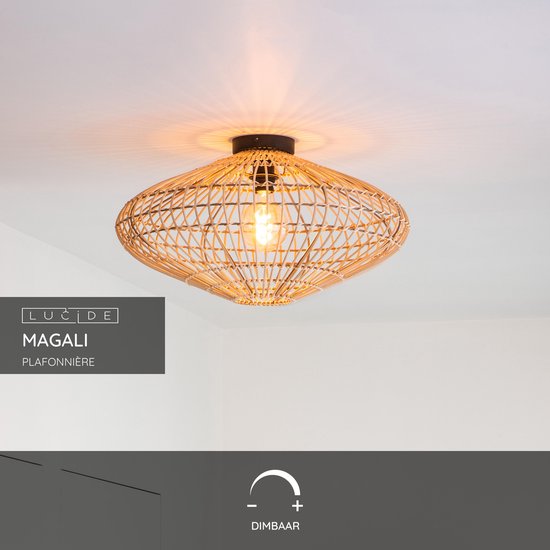 Lucide MAGALI - Plafonnière (Plafondlamp) - Ø 56 cm - 1xE27 - Naturel