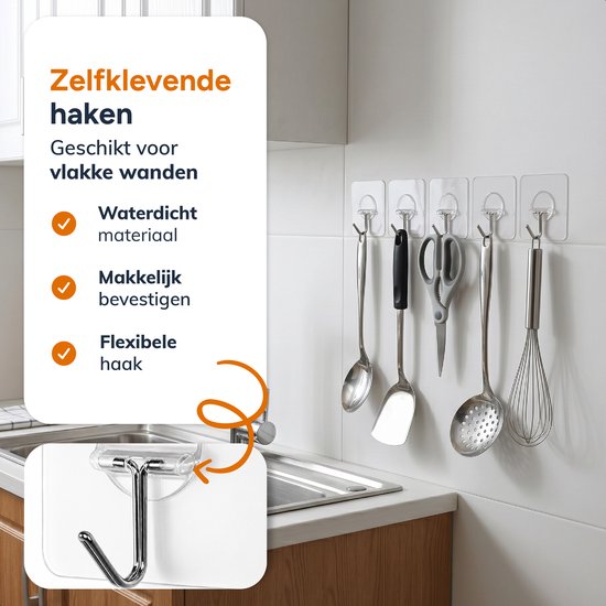 Skoov Zelfklevende haakjes - 15 stuks -Plak spijker - Ophang haken - Schilderij - Systeem - Sleutel - Klevende - Transparant