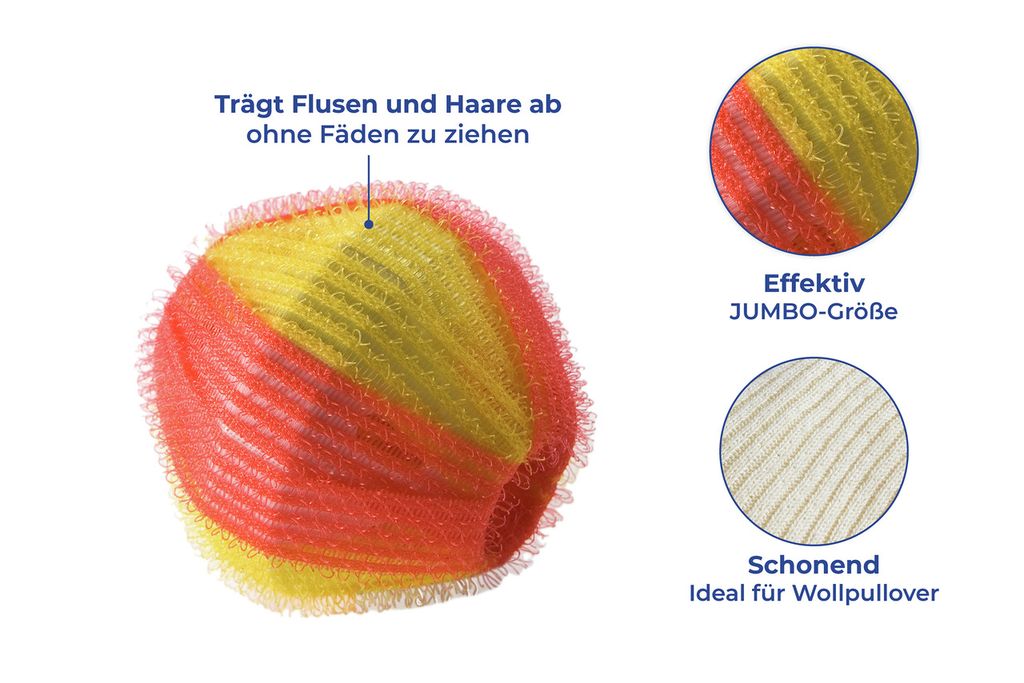 Flusenschreck Jumbo Wasballen Set van 3 – Ø 5 cm – Pluis- en Haarvanger
