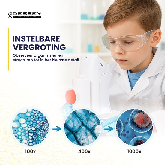 ODESSEY Digitale Microscoop - Draagbaar - 1000X Vergroting - Kinderen - Junior - Microscope
