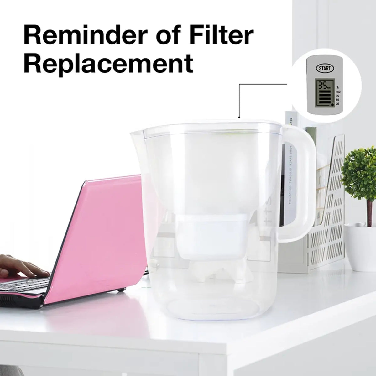 Freco Bluetech Waterfilterkan - 4 l - LCD-timer - 3 Filters
