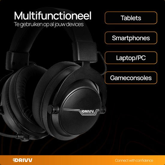 Drivv. PRO Draadloze Gaming Headset met Microfoon - Bluetooth Game Headset geschikt voor PS4, PS5, Xbox Series en PC - Draadloos 2.4GHz