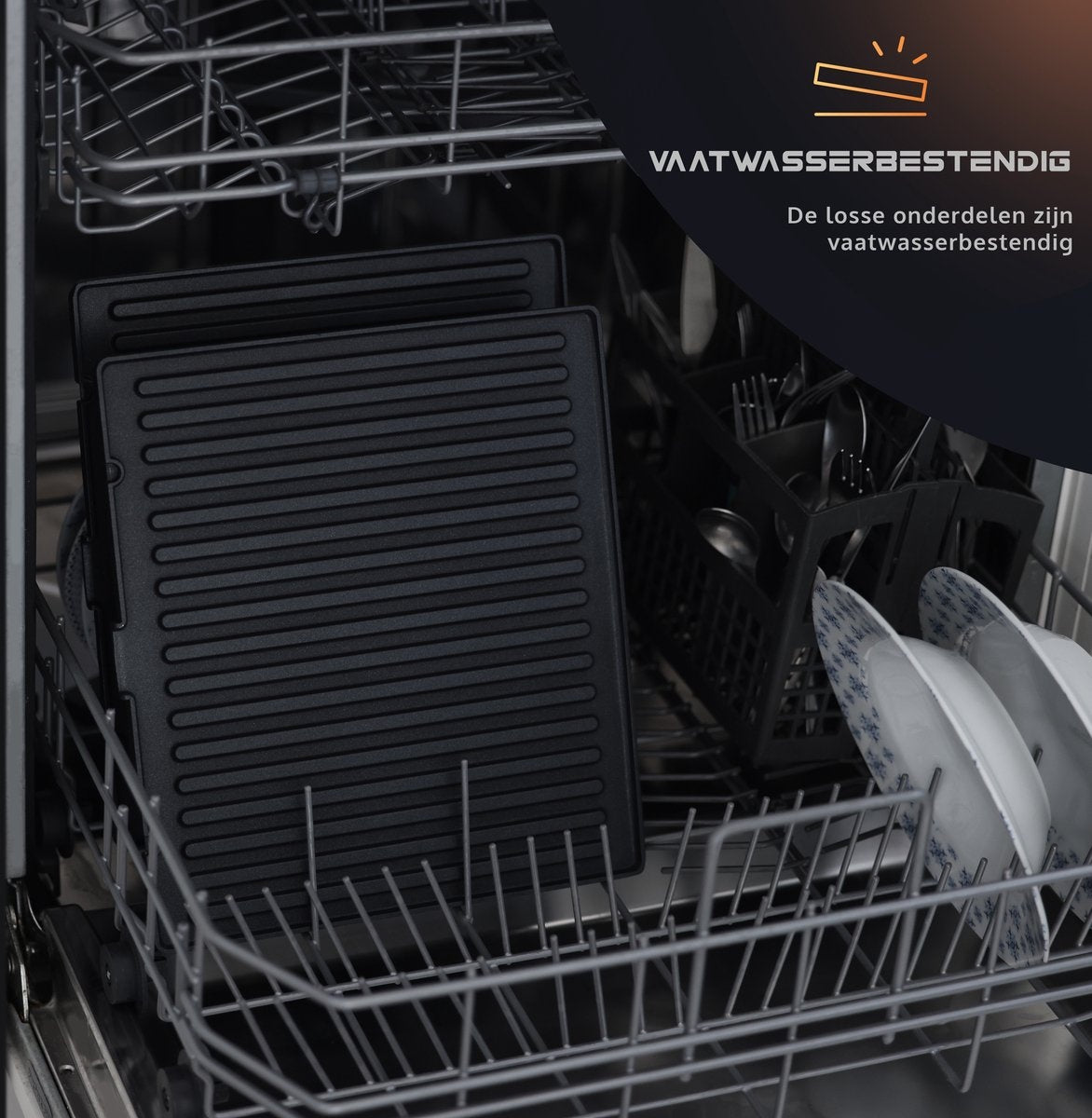 JAP Appliances Integrill – Contactgrill 2000W – Uitklapbaar – Uitneembare Platen