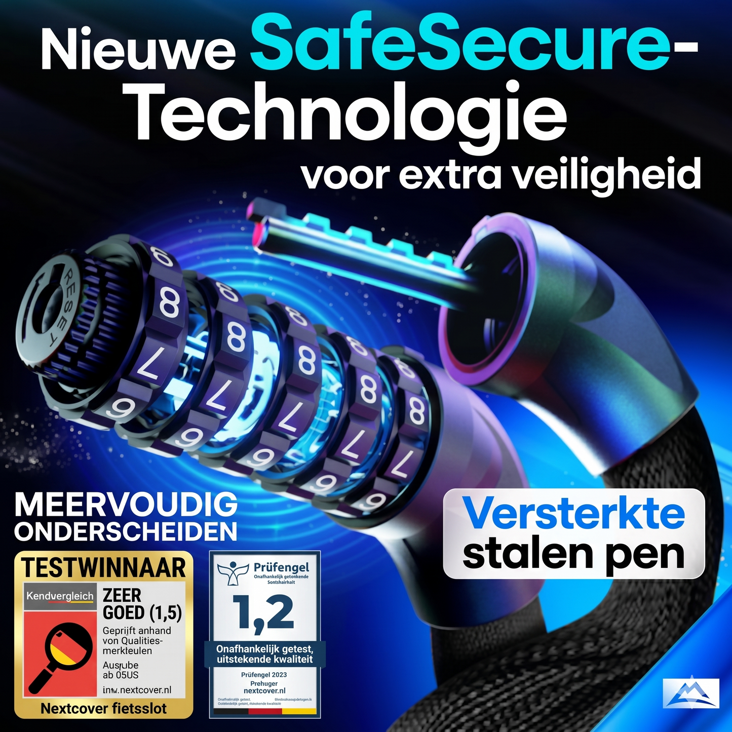 Nextcover LockOne Fietsslot - Met Sleutel - Hoge Veiligheid - Zwart
