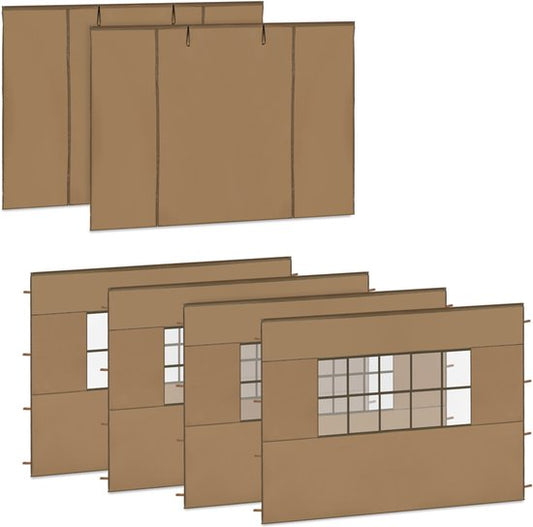 VONROC Zijwanden Set - 6x3M – 6 stuks - Voor 2 x Premium Partytent PT501XX | Beige