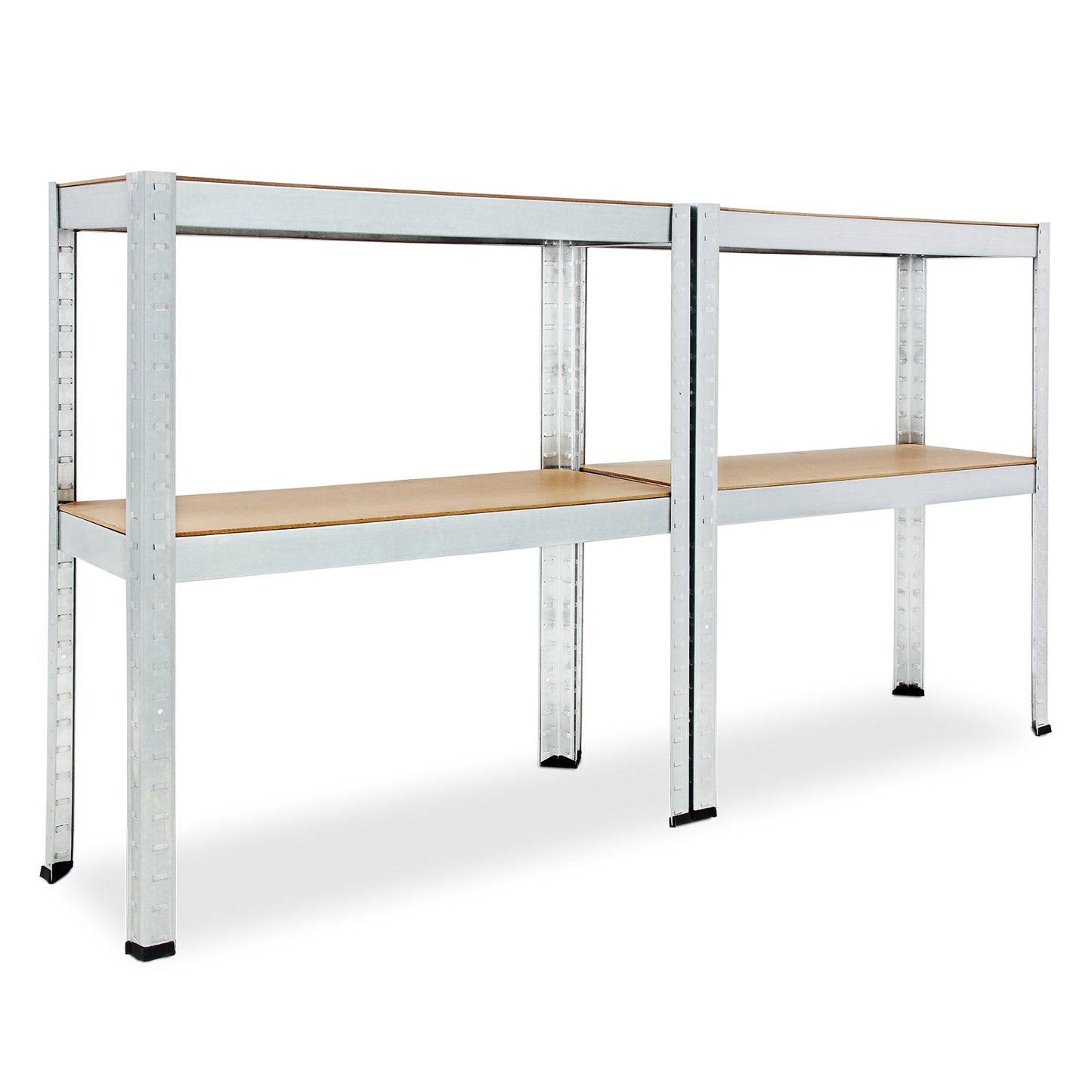 Monzana Opbergrekken - 2 Stuks & 8 MDF-Planken – tot 700kg Zilver