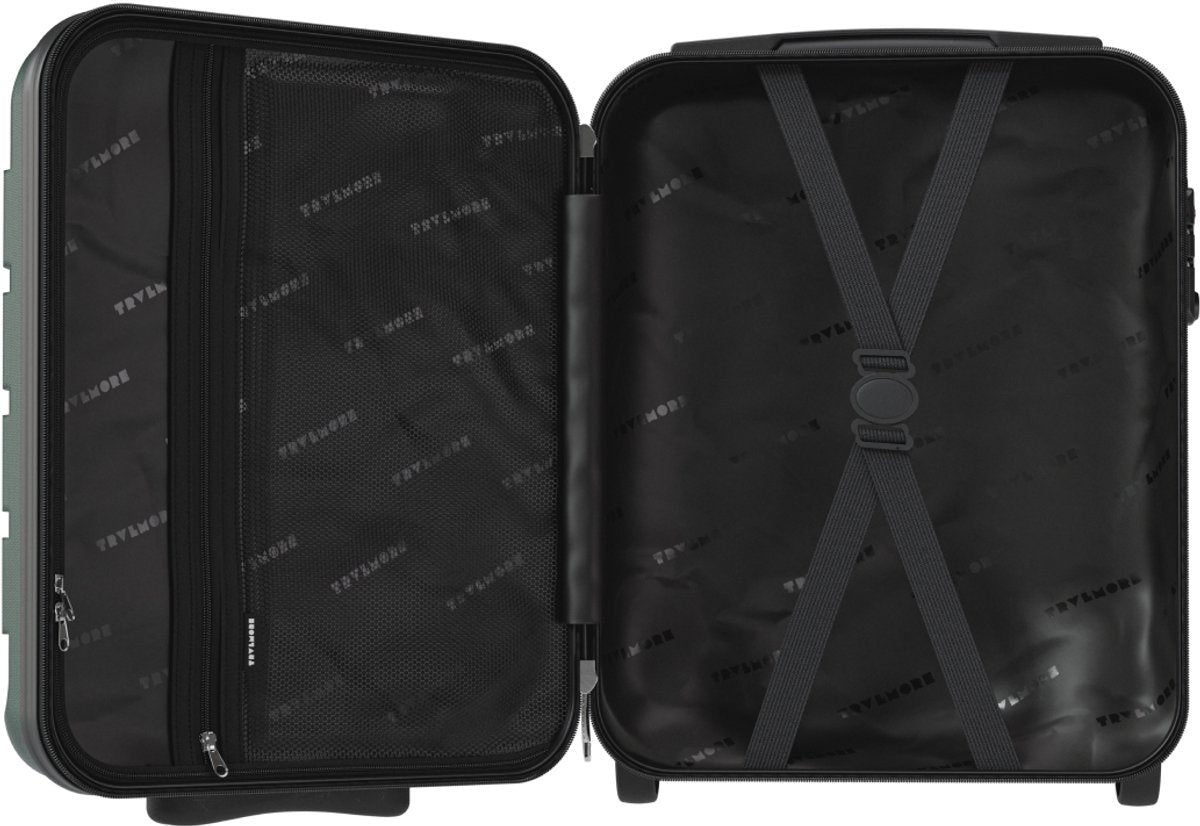 TRVLMORE Underseat Handbagagekoffer – 40 x 30 x 20 cm – 24 L – TSA-slot – 2 Wielen – Donkergroen