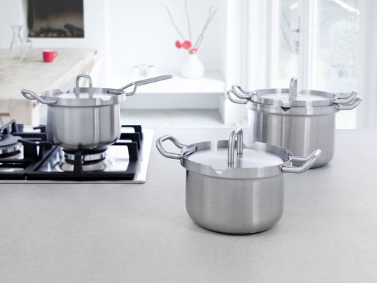 BK Q-linair Master steelpan 16 cm met deksel