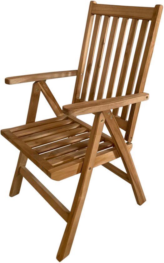 AXI Nuria Teak Verstelbare Tuinstoelen – Houten inklapbare tuinstoelen – 5 Standen – Set van 2 stuks – 100% Teak – 180 kg draagkracht – Tuin, terras of balkon