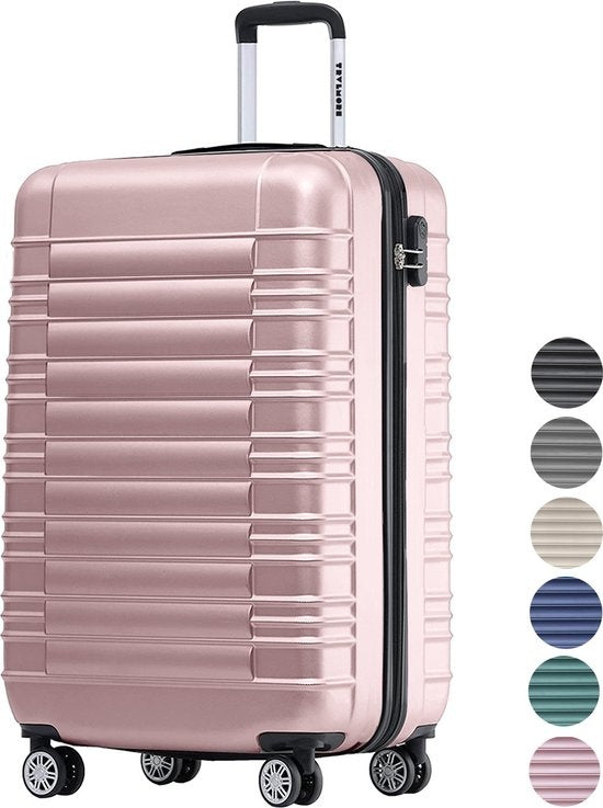 TRVLMORE Koffer - Handbagage - Cijferslot - 54x36x20cm - 38L - Roségoud