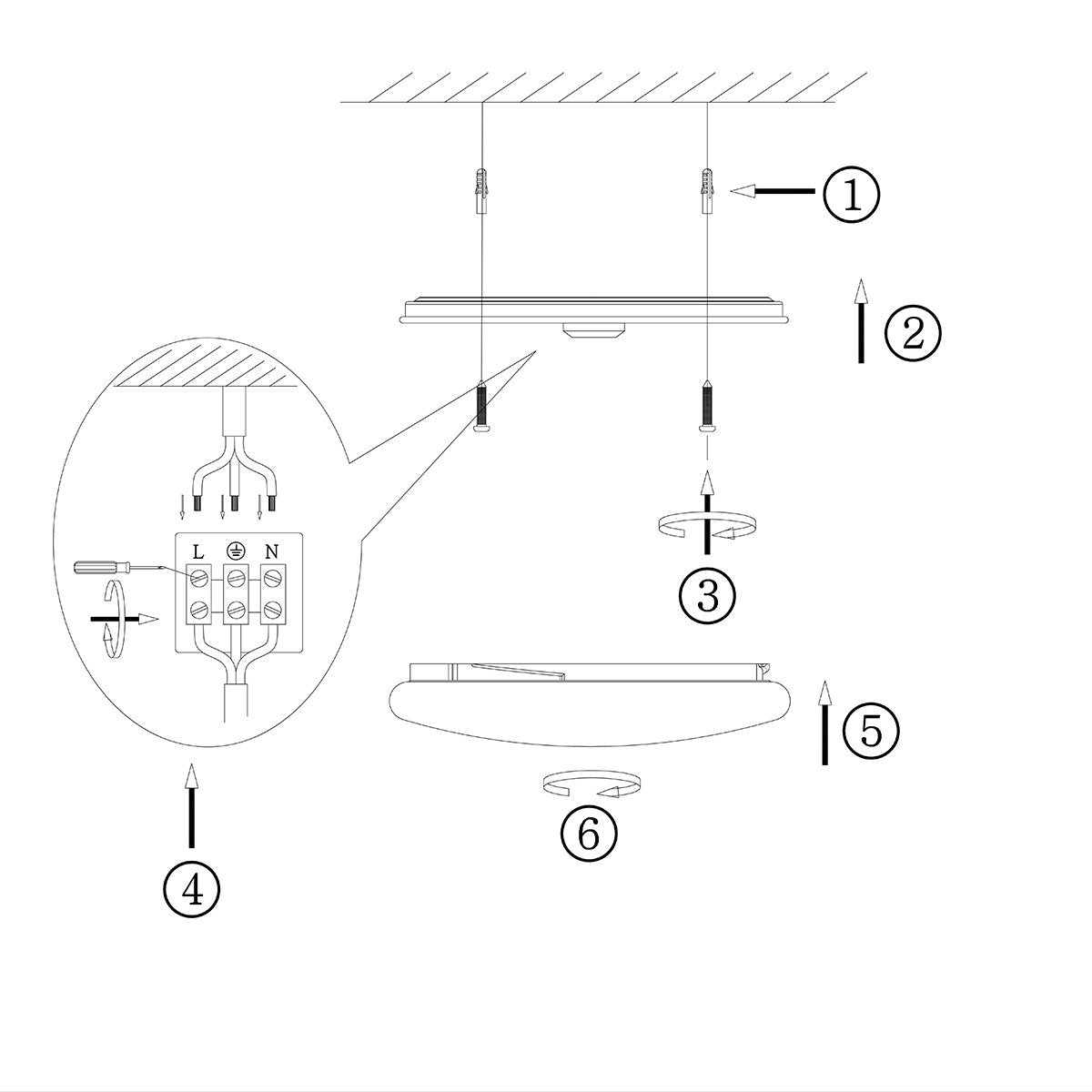 Plafondlamp Galaxy 7827W Wit 2700 Kelvin - Kunststof/Metaal - Modern - Mexlite, Geschikt voor Badkamers (IP44)