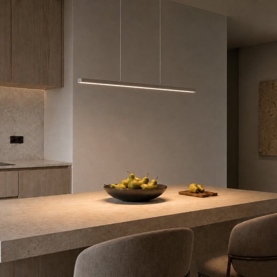 Hanglamp Bande 4906ST in staalkleur, hoogteverstelbaar van 50-125 cm, moderne stijl, met elektronica en metaal, merk Steinhauer