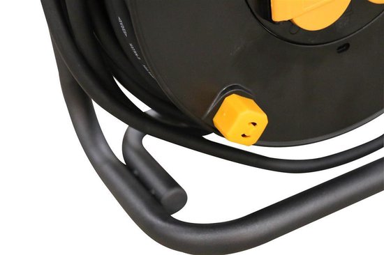 Relectric Pro Kabelhaspel – 40m – 4 stopcontacten – Met oprolknop - Randaarde - IP44 - RELEC493111