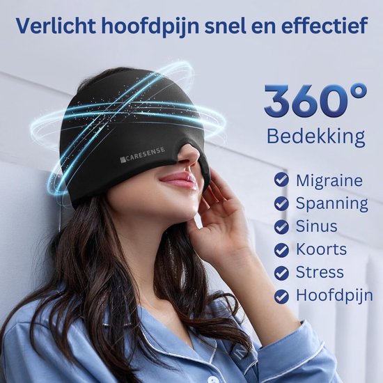 Caresense Migraine Masker - Migraine Muts - Hoofdpijn masker - Warmte & Koude Therapie - hot/cold pack - 600 gram