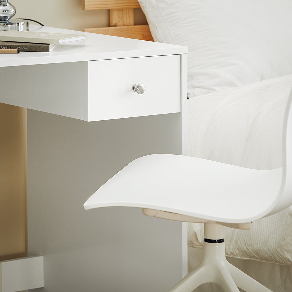 SoBuy FWT35-W Bureau Werktafel Computertafel - Drie Legplanken - Lade - Wit