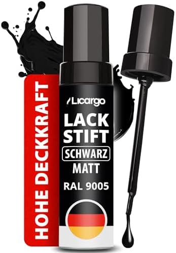 LICARGO Lackstift Mat Zwart 12 ml - Auto, Velgen, Fiets en Metaal