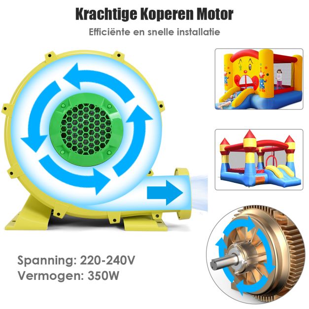 COAST 350W Luchtblazer Elektrische Luchtpomp Commerciële Opblaasbare Springkasteel Luchtblazer Perfect voor Springhuis Springkussen