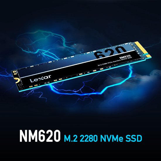 Lexar NM620 - Interne SSD - PCIe Gen3x4 - NVMe M.2 2280 - 512 GB