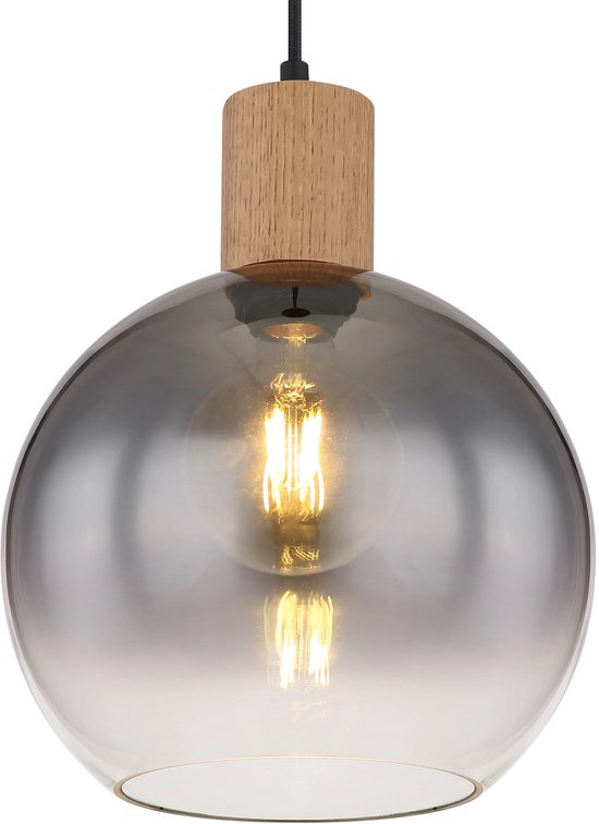 Globo - hanglamp - Moitas - zwart - glas - Ø 25cm - E27 - 15656H