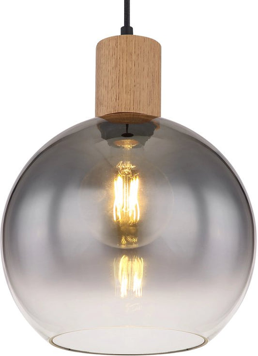 Globo - hanglamp - Moitas - zwart - glas - Ø 25cm - E27 - 15656H