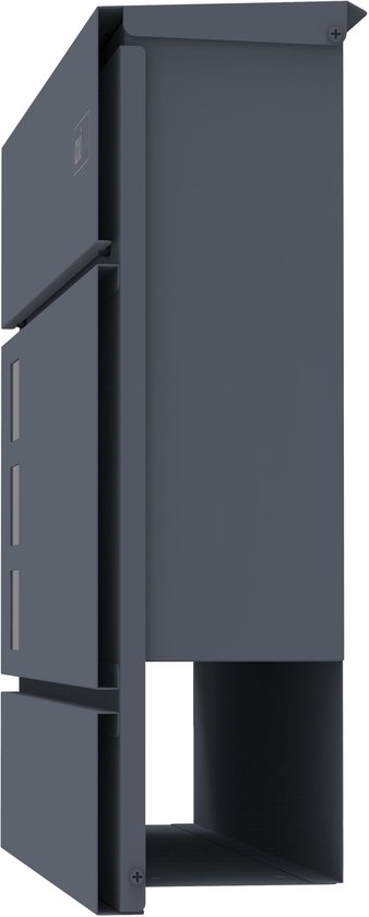 AXI Jonas Brievenbus van Metaal – Antraciet – Stalen Brievenbus met Slot – Wandmodel –37x11x37 cm – Inclusief 2 Sleutels – Met Krantenhouder – Weerbestendig