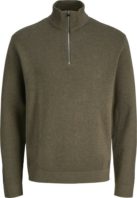 Jack & Jones Premium Gebreide Kwartrits Trui met Hoge Kraag - Ruime Fit - Maat XL
