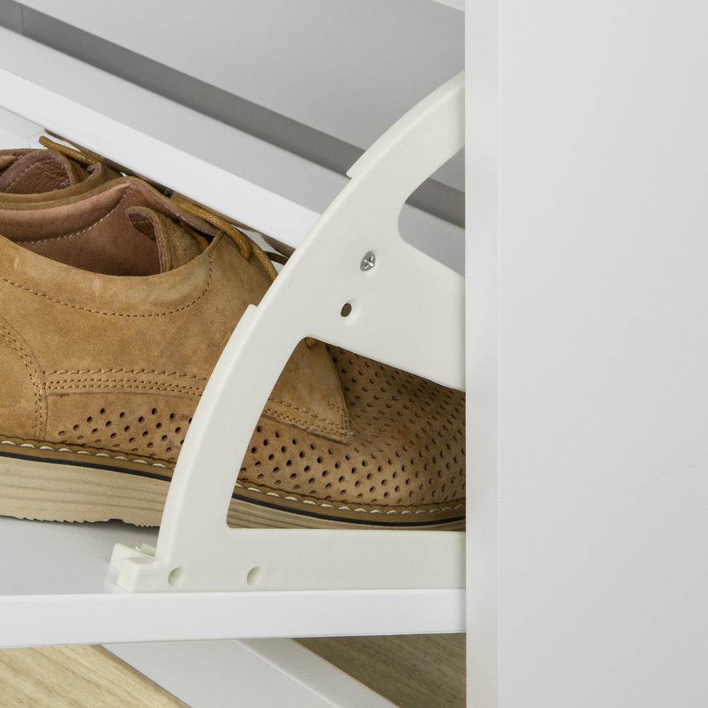 SoBuy FSR82-K-W Schoenbank Schoenenkast Met Gecapitonneerde Zitting En Bekleding Schoenbank