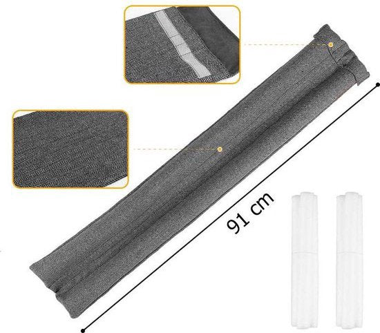 Deurstopper anti tocht - Tochtrol dubbel voor deur of raam – Tochtkussen – Tochtstrip - Tochtstopper – Tochtband – Tochtrollen – Tochtkussen – Anti tocht