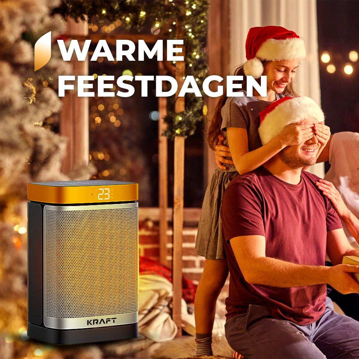 KRAFT Elektrische Kachel - Keramische Ventilatorkachel - Heater - Terrasverwarmer - Verwarming Electrisch - 1500W - 70° Draaifunctie
